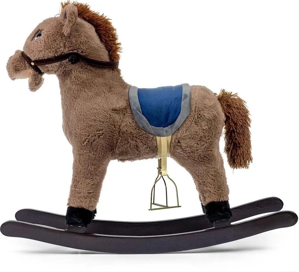 Cheval à bascule Łatek brun avec sons réalistes et selle confortable