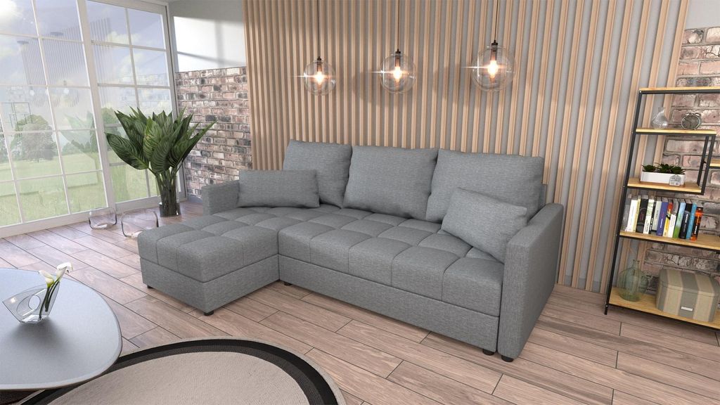 L-förmige Sofagarnitur PIANO 1 - grau