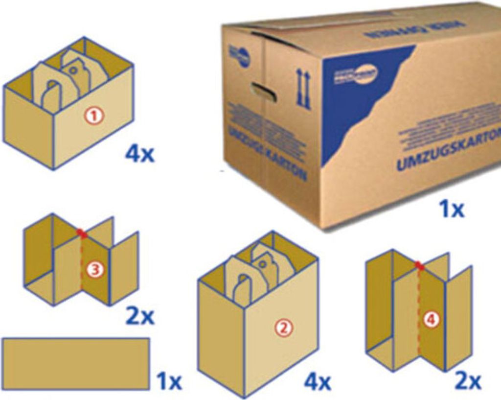 1x Profi-Transport- und Umzugsset für 64 Gläser 14 tlg.