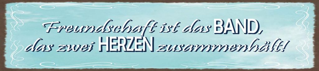 vianmo Blechschild 10x46 cm Freundschaft ist das Band, das zwei Herzen