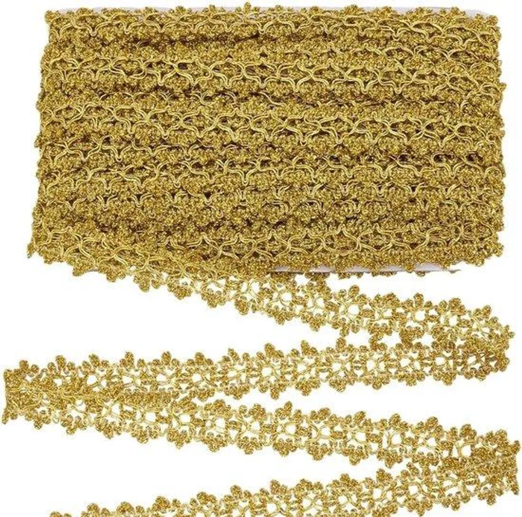 Galon métallique doré 26 mm ruban chic pour décoration de Noël et mariage