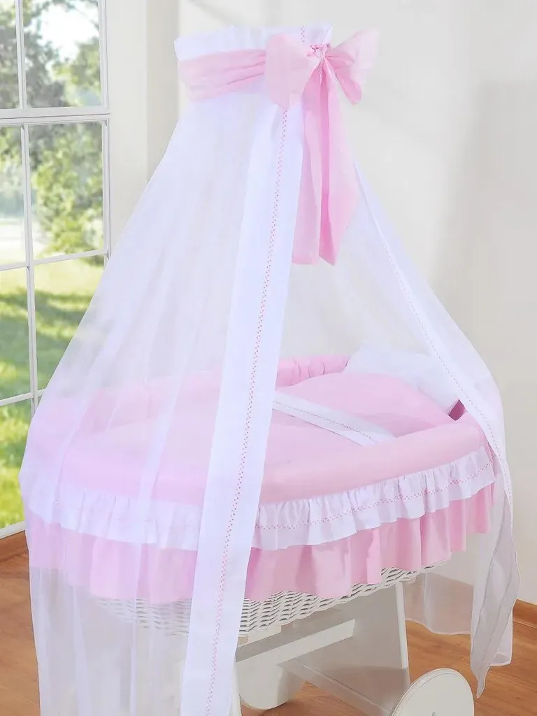 Panier Moses avec Baldaquin Rose pour Premier Lit de Bébé - Modèle Deluxe - 4