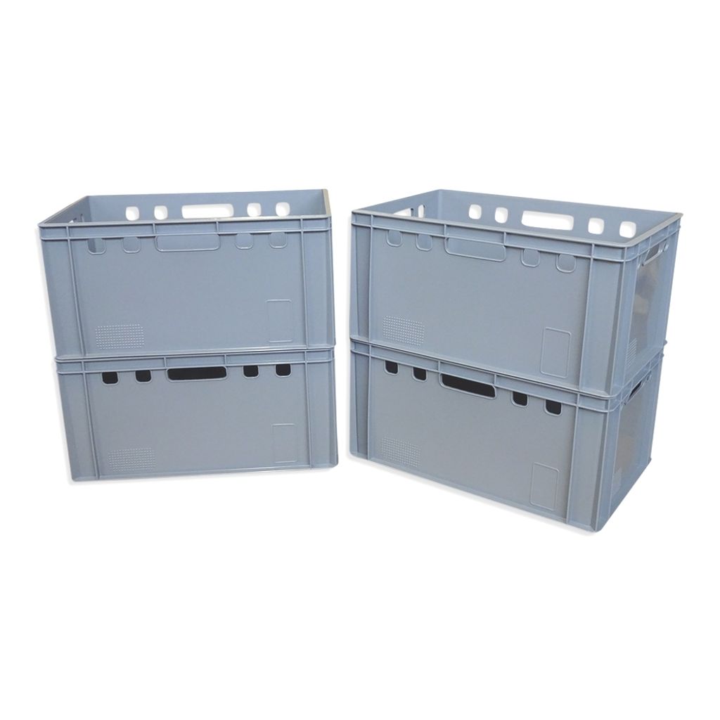 3 Stück E3-Kiste Stapelbox Kunststoffbehälter Eurokiste Eurobox Lagerbox blau.