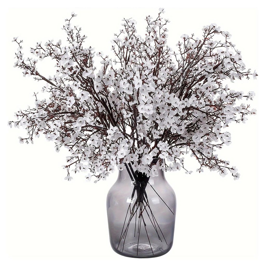 Künstliches Schleierkraut, 5 Zweige, realistische Seidenblume, Dekoration für Zuhause, Büro, Hochzeit, Party, drinnen und draußen