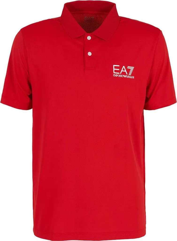 Polo EA7 Rouge 8NPF23 : Style Sportswear de Luxe Homme XS Coupe Slim
