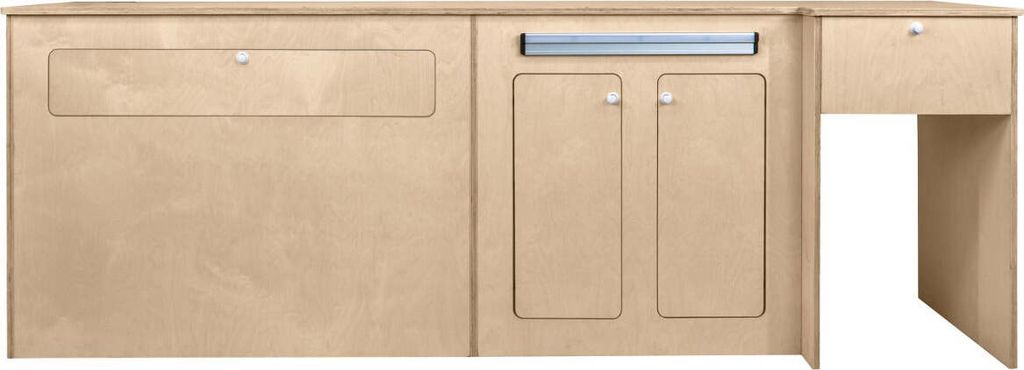 Wohnmobil Küchenzeile aus Birkensperrholz | Flach verpackt Produktbild 