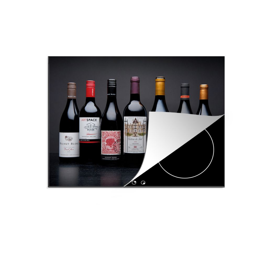 KitchenYeah Herdabdeckplatte Flaschen - Induktionsschutz - Alkohol - Wein , 59x52cm, Küche Deko, Glaskeramikkochfeld Herdabdeckung, Abdeckplatte...