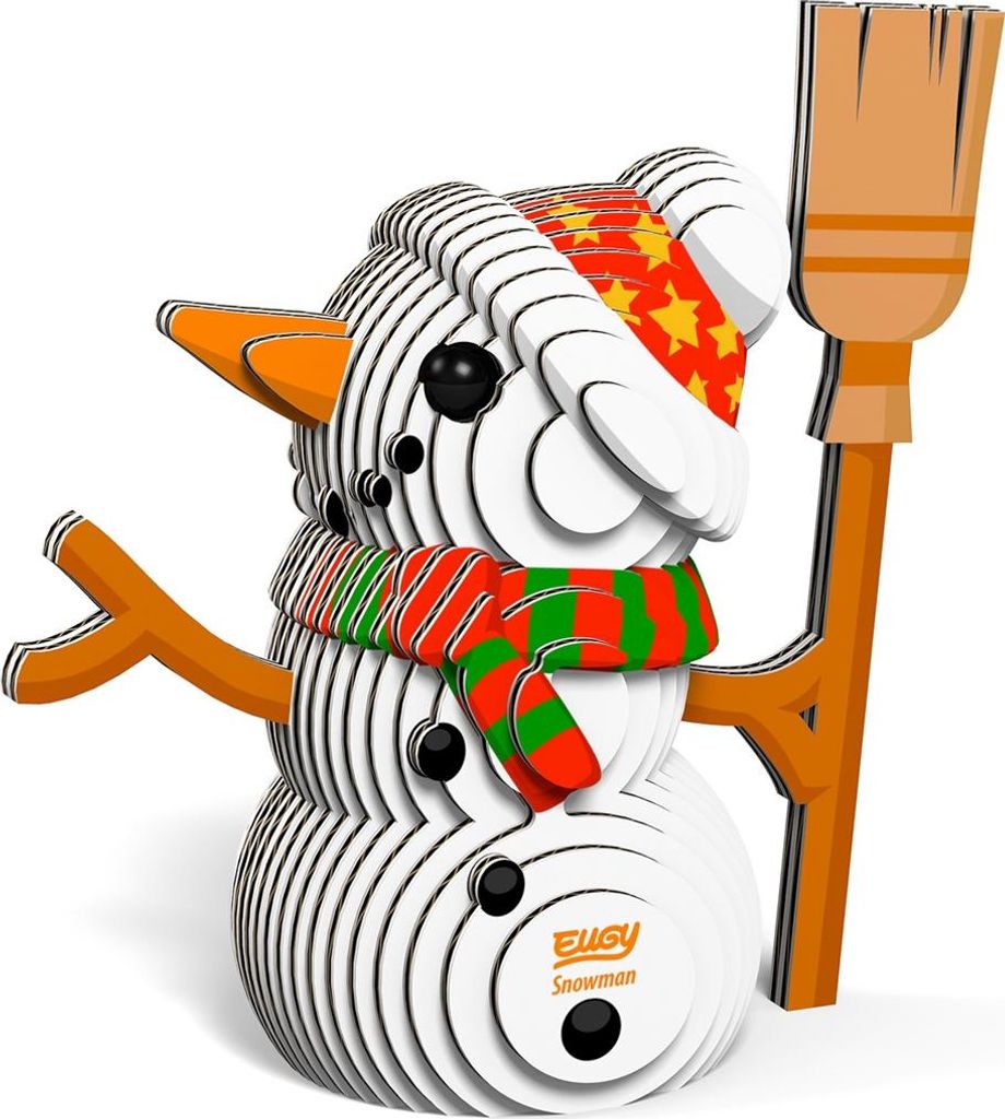 EUGY 3D Bastelset Schneemann (Miniatur-Tierfigur, aus Wellkarton) 650056