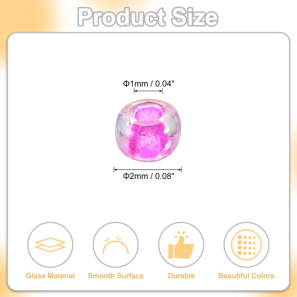 2000 Stš¹ck Glasperlen zum Auff?deln, 2 mm Mini Perlen Set fš¹r Armb?nder Selber Machen Glas Bugle Perlen fš¹r DIY Ohrringe, Halsketten, Armb...