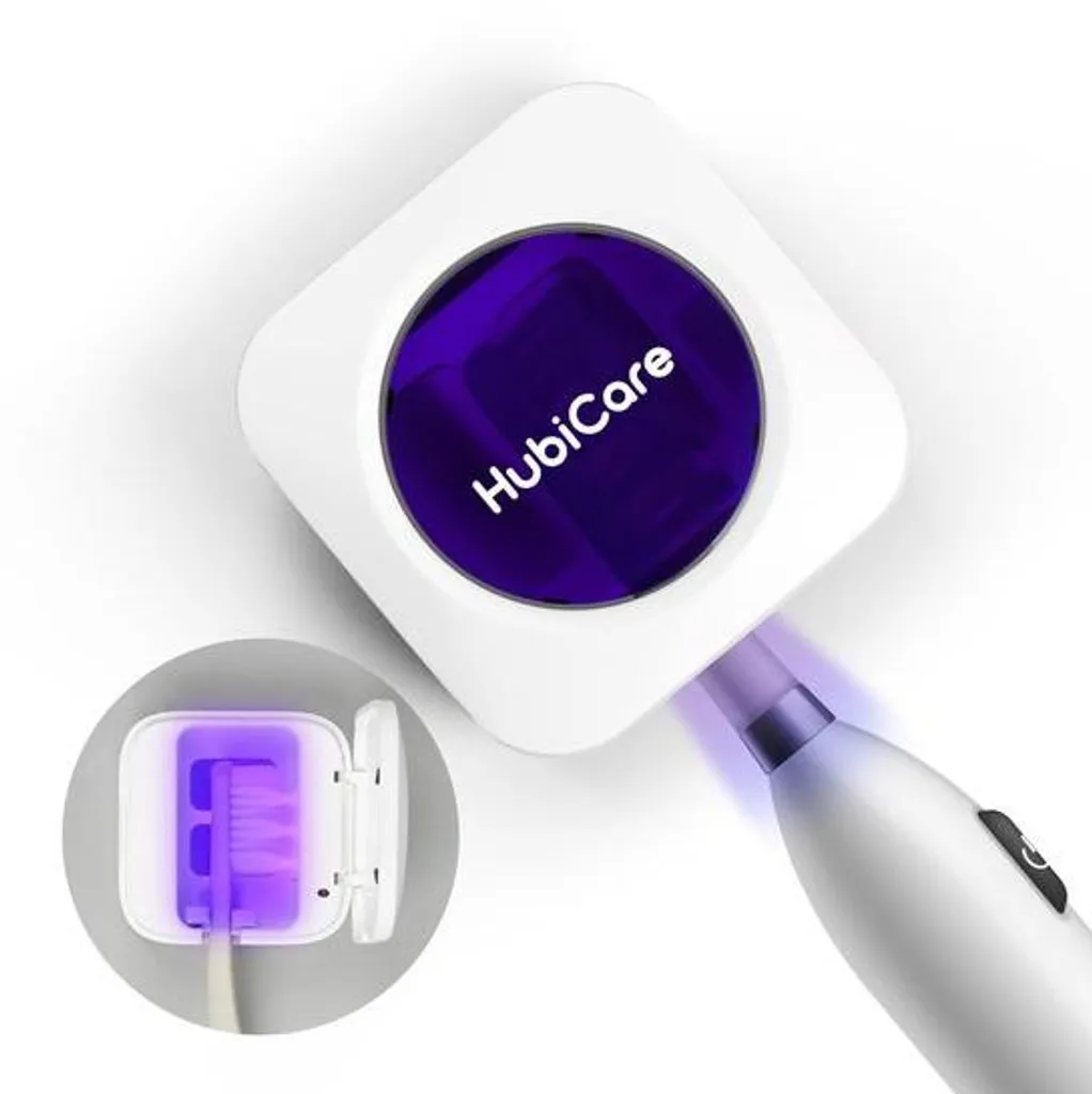 Porte-brosse à dents portable anti-UV avec batterie longue durée blanc