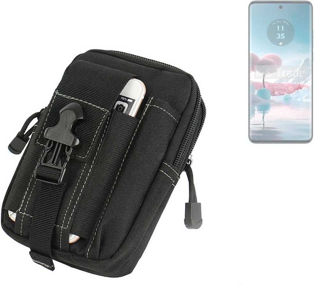 K-S-Trade Gürtel Tasche kompatibel mit Motorola Edge 40 Neo Gürteltasche Holster Schutz Hülle Handy Hülle Smartphone outdoor Handy-Hülle schwarz