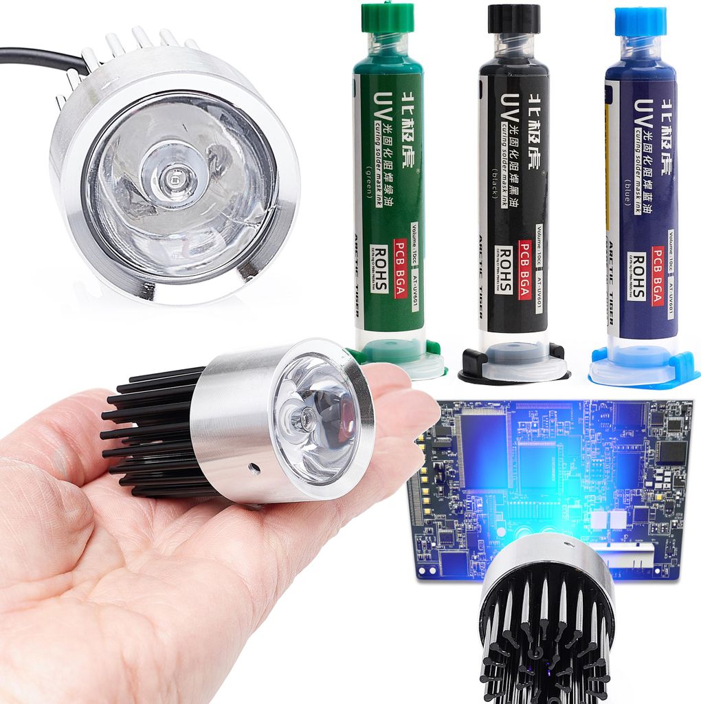 UV-Lampe zur Aushärtung von Lötmasken, USB + 3 Lötmasken