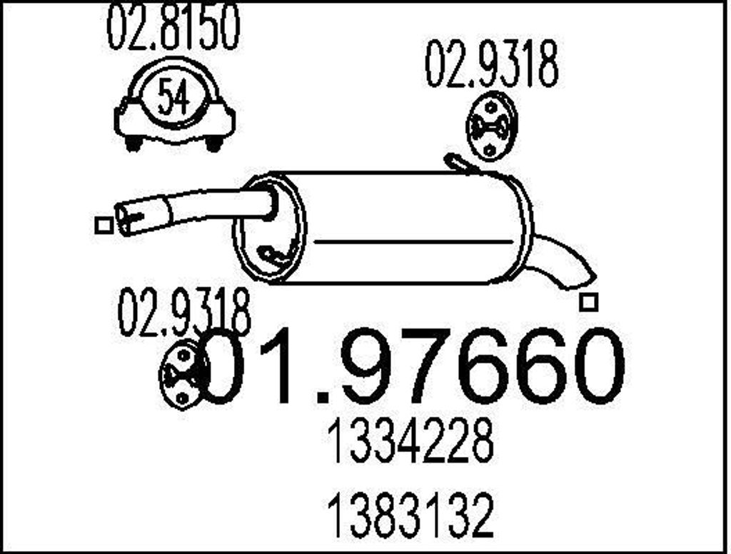 MTS 01.97660 Endschalldämpfer für FORD Fiesta Mk5 Schrägheck (JH1, JD1, JH3, JD3) Auspuff