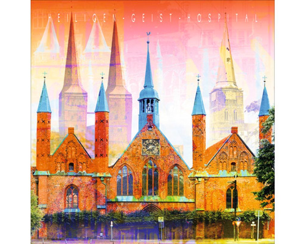 Glasbild Lübeck Heiligen-Geist-Hospital 30x30 cm