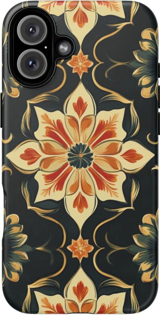 Elegantes Blumenornament – Hülle Kompatibel mit iPhone 16 Plus