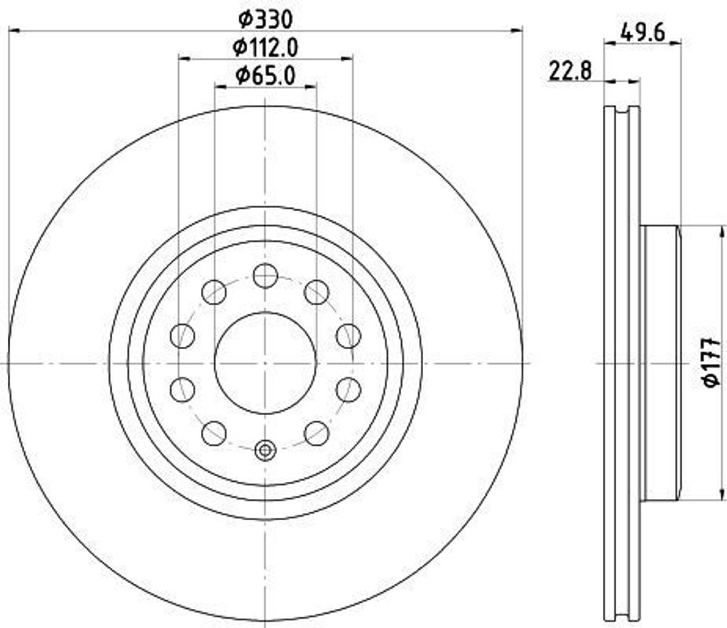 HELLA 8DD 355 133-731 - OE 1EA615301 Bremsscheibe für Born (K11), ID.3 (E11, E12)