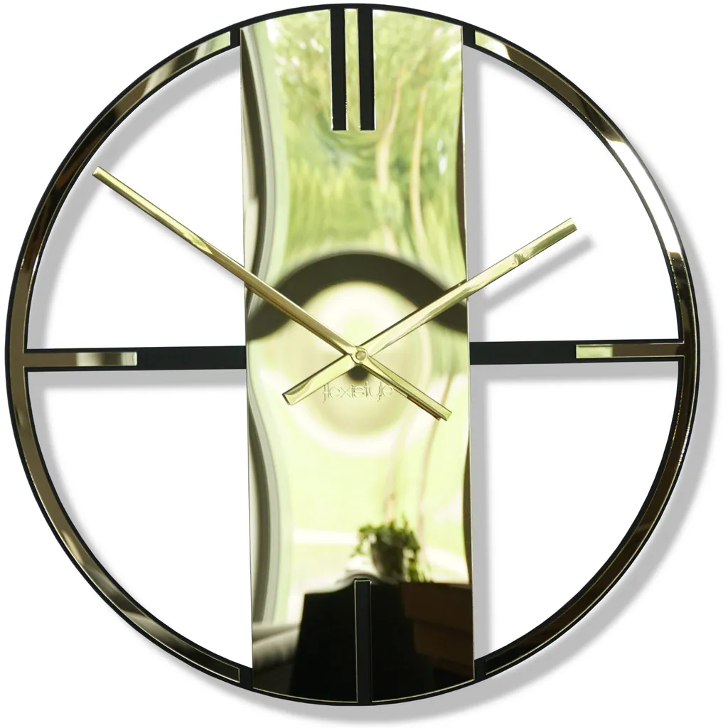 Horloge murale 50cm silencieuse Flexistyle z21f noire au style épuré