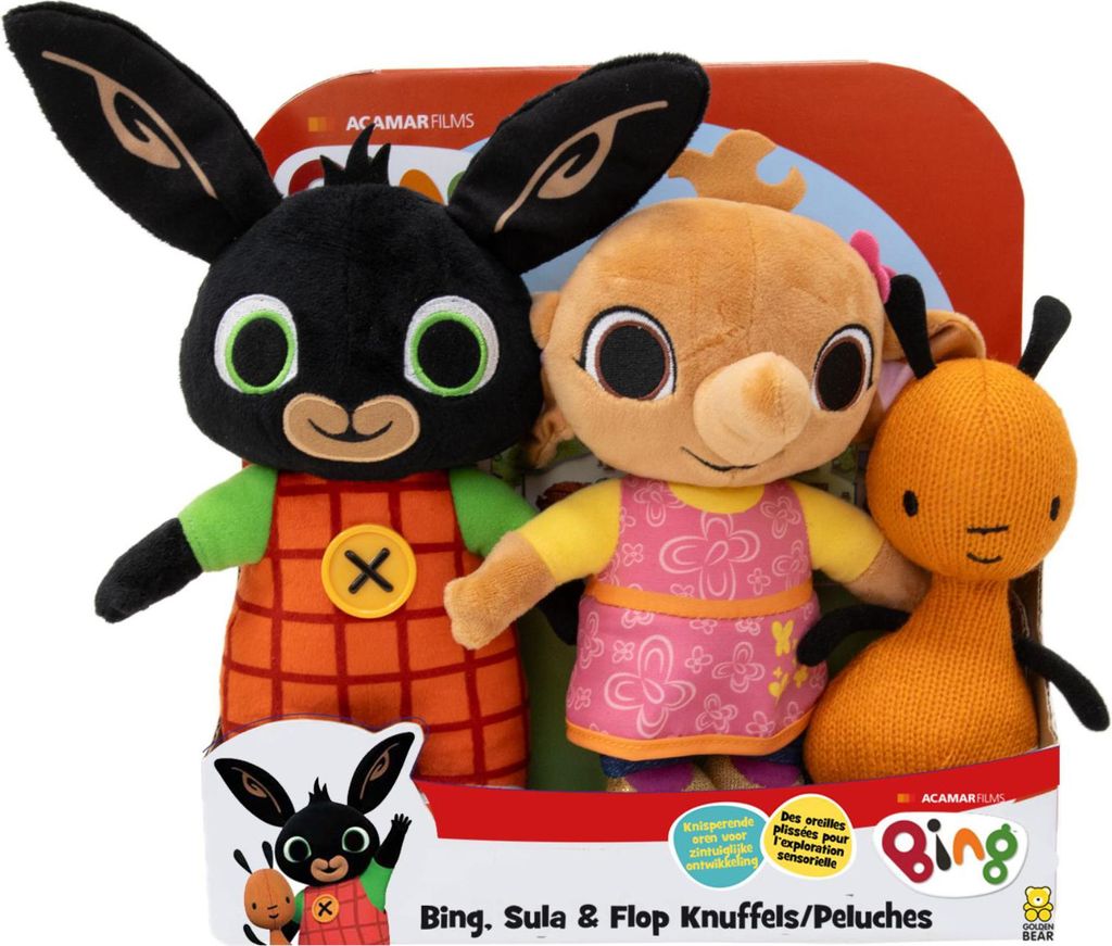Bing Plüschset Bing, Flop und Sula - weiche Kuscheltiere Spielzeug