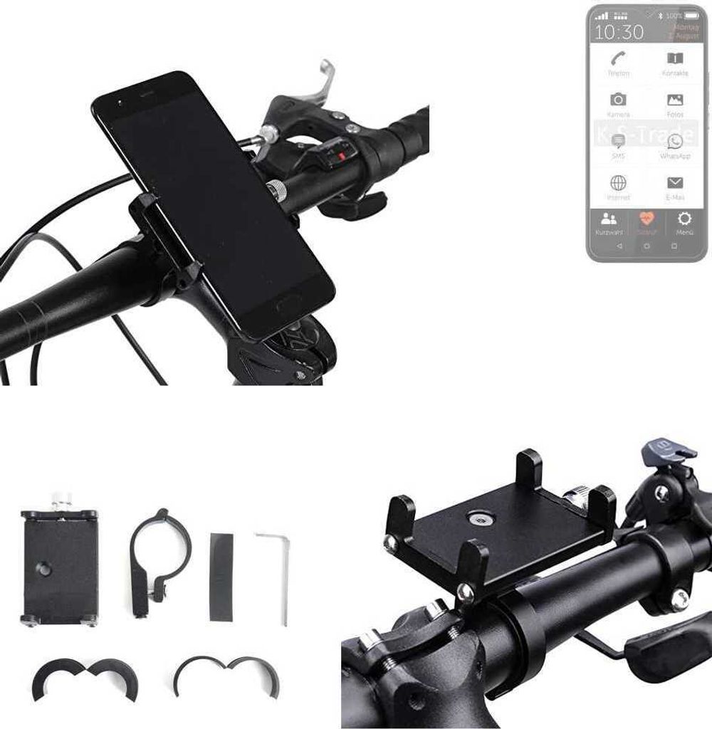 K-S-Trade Handyhalterung für das Fahrrad kompatibel mit Gigaset GS5 Senior Halter Lenkstange Fahrradhalterung Motorrad Bike Mount Befestigung