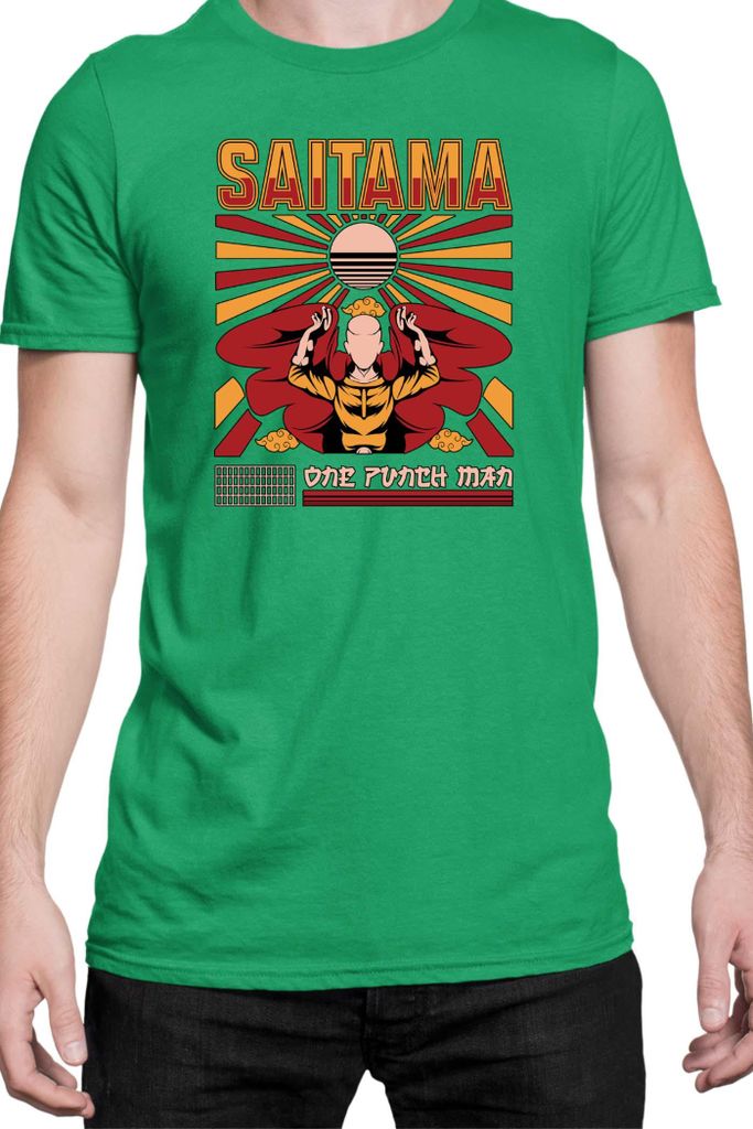 Herren T-Shirt Manga Japan Anime Comics Animation One manga Punch Anime Man 049, Man 3XL / Grün