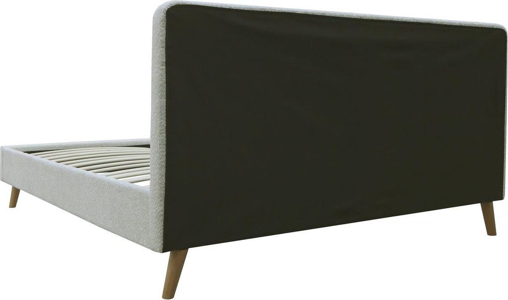 Letto Habitat Et Jardin JULIA Bianco – 160x200 Cm, Testata Imbottita, Rete Inclusa, Finitura In PVC Lucido