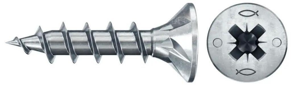 Fischer Spanplattenschraube 4,5x16 PowerFast FPF II CZF BC, Senkkopf, Kreuzschlitz PZ, Vollgewinde