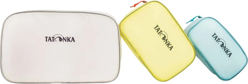 Set 3 Buste Tatonka SQZY Zip Bag Celeste - Organizzazione Bagaglio Mano