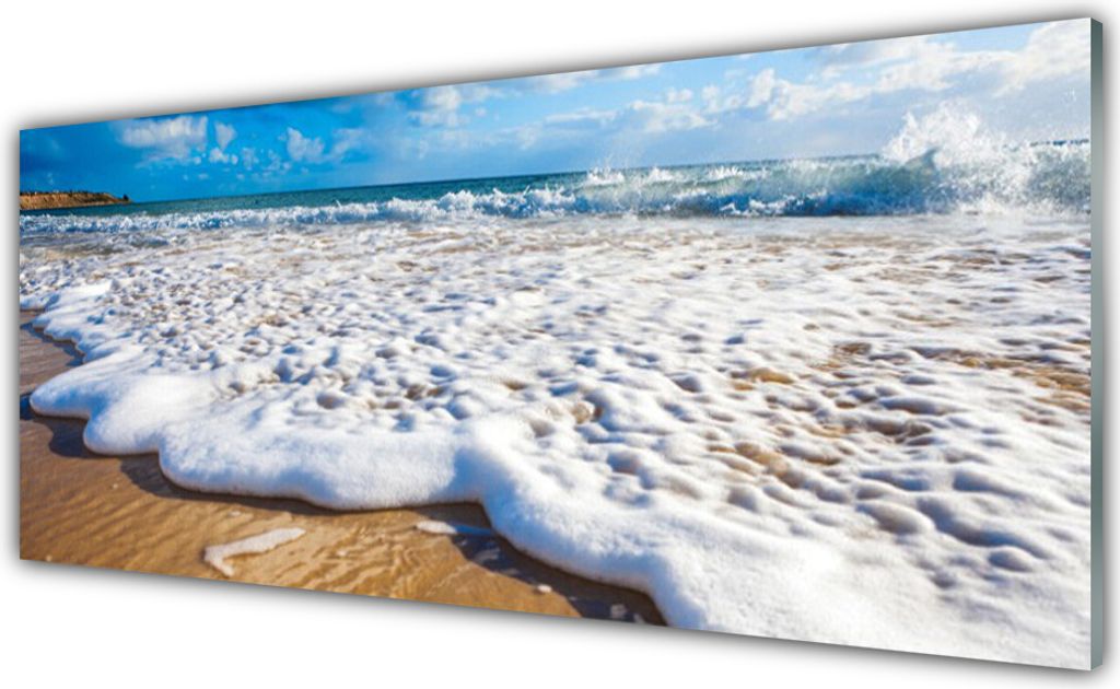 Acrylglasbilder 125x50 Wandbild Druck Strand Klippe Meer Produktbild 
