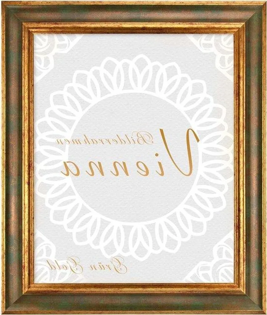Baguette photo décorative pour salon - Cadre bois 20x40 Vert et Or