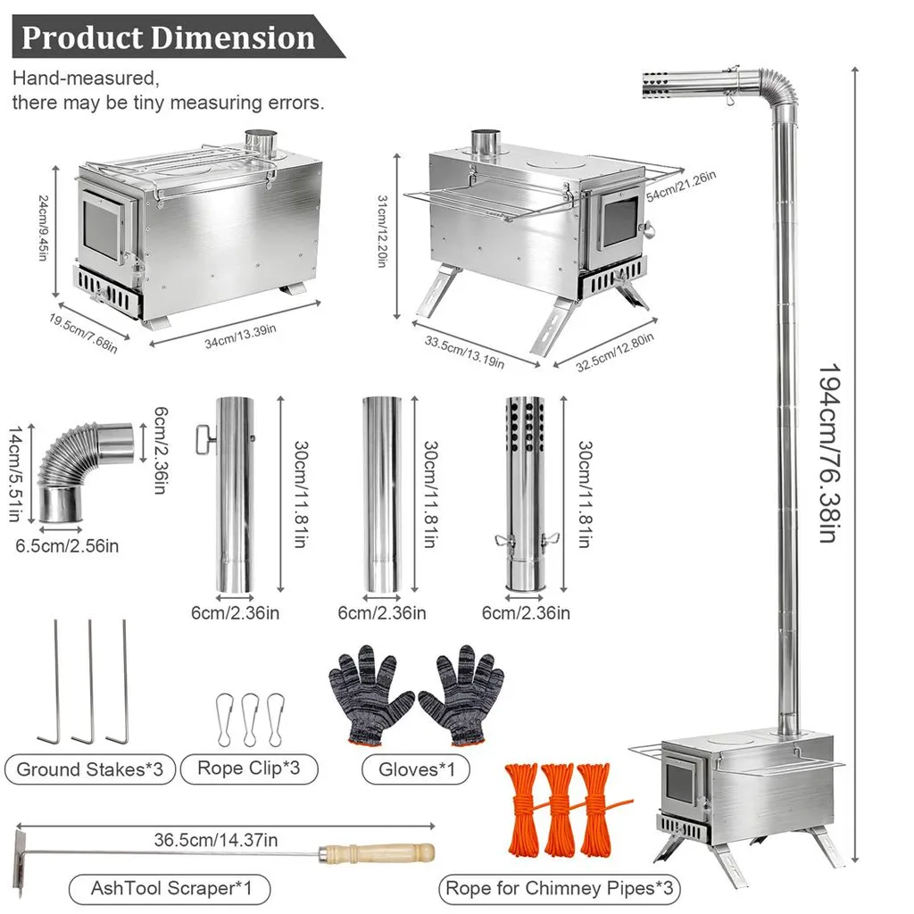 Poêle à Bois Inox avec 7 Conduits Modulables pour Chauffage Extérieur - 2