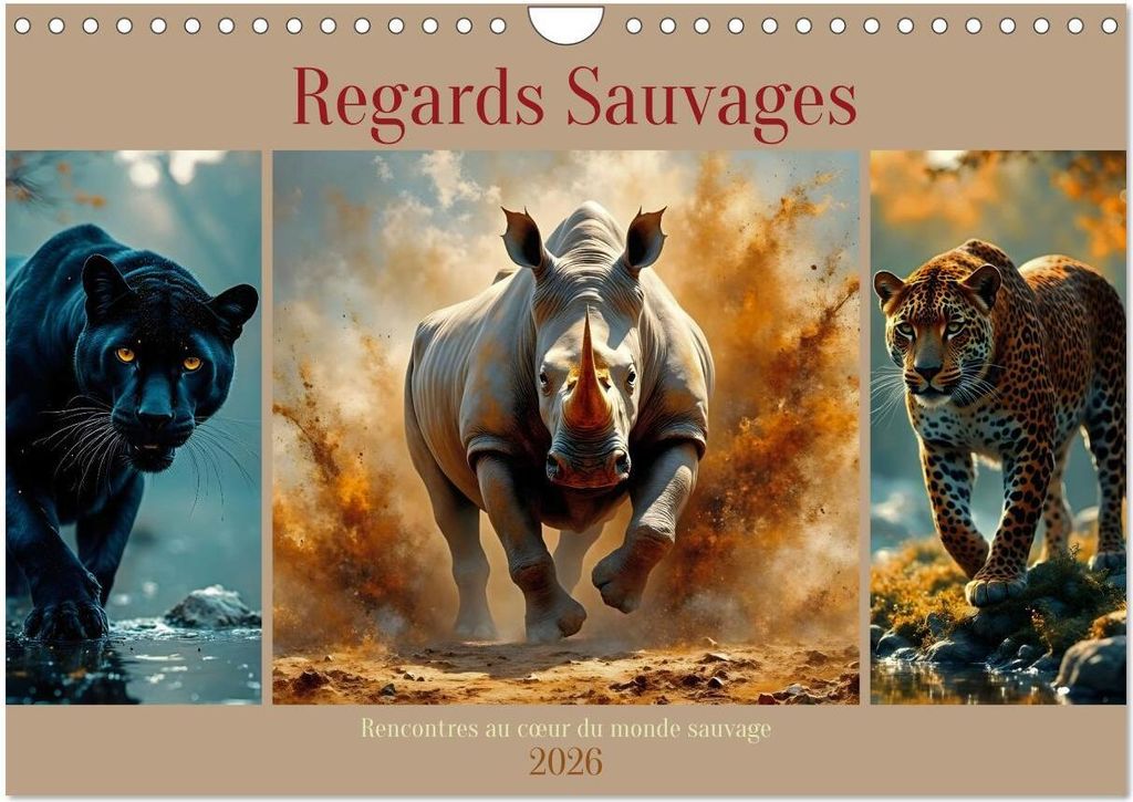 Regards Sauvages - Rencontres au c¿ur du monde sauvage (Calendrier mural 2026 DIN A4 vertical), CALVENDO calendrier mensuel