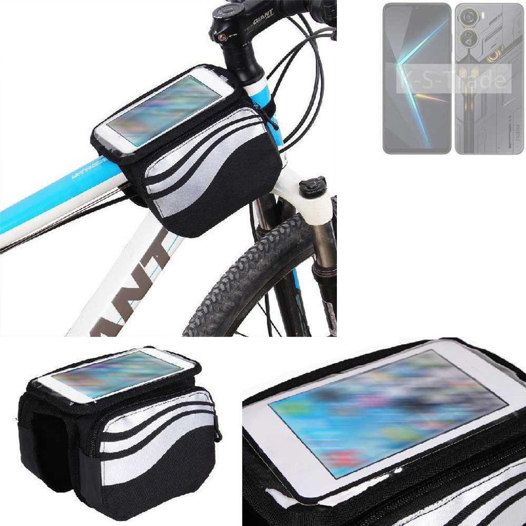 K-S-Trade Rahmentasche Fahrrad-Halterung kompatibel mit Nubia Neo 5G Rahmenhalterung Fahrrad Handyhalterung Fahrradtasche Handy Smartphone Halterung