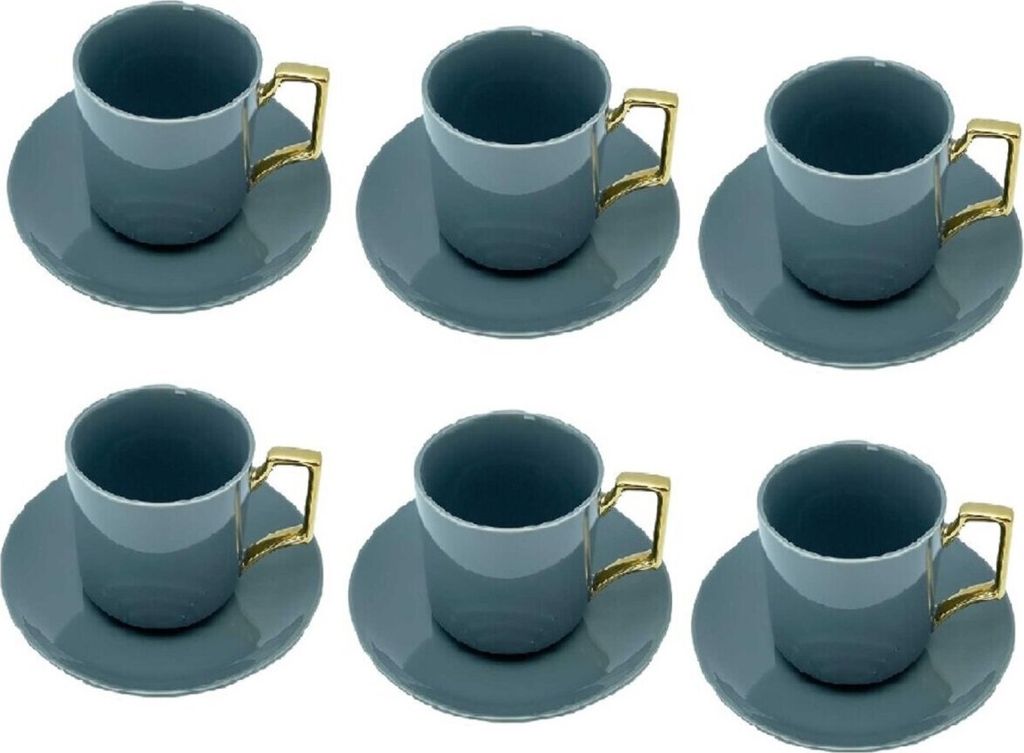 Aliya Kaffee-Set mit 12 Teilen 190 ml – Perfekt für jeden Anlass Anthrazit