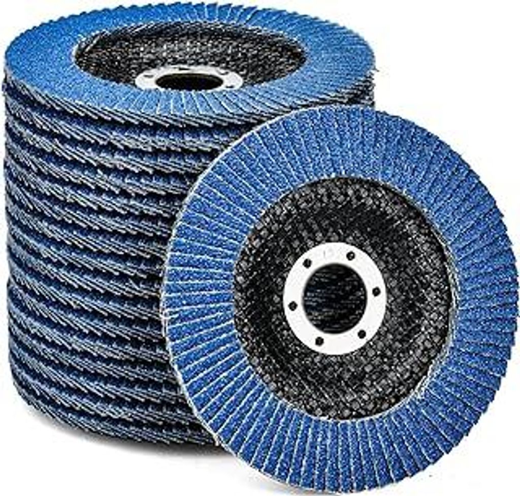 HATANSE 10 Stück Fächerscheiben Ø 125mm x 22 mm Korn 40 Schleifscheiben Schleifmopteller Lamellenscheiben für Winkelschleifer Poliermaschine