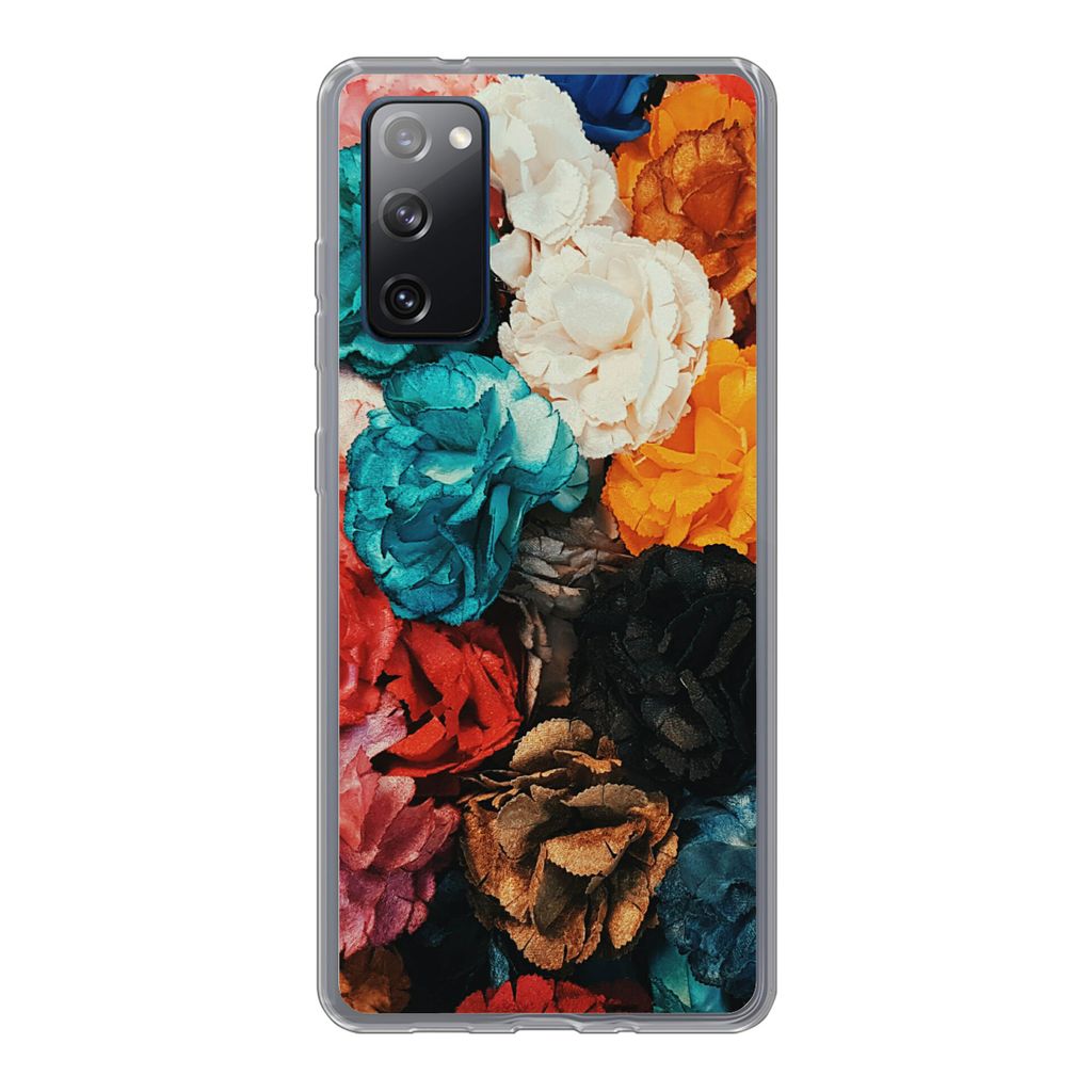 MuchoWow Handyhülle Schutzhülle Hülle für Samsung Galaxy S20 FE Wand - Rosen - Abstrakt Silikon Softcase Handy Hülle - Abdeckung