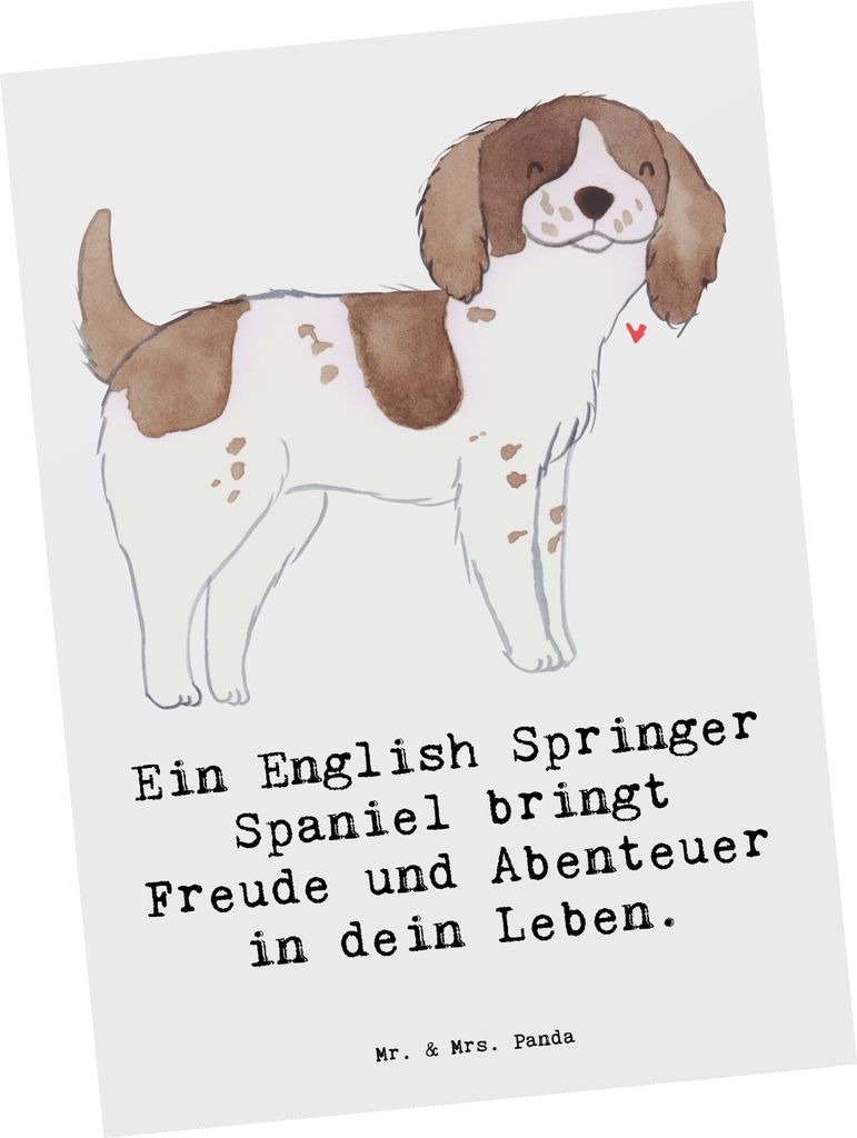 Mr. & Mrs. Panda Postkarte English Springer Spaniel Freude - Weiß - Geschenk, energiereiche Hunde, Hunderassen Pflege, Hunderasse, einzelkarte, Fo...