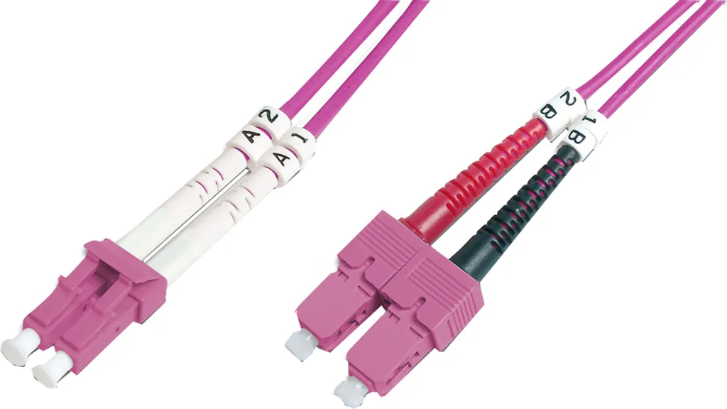 DIGITUS LWL Patchkabel OM4 2m LC-SC Duplex | Fibra Ottica Professionale