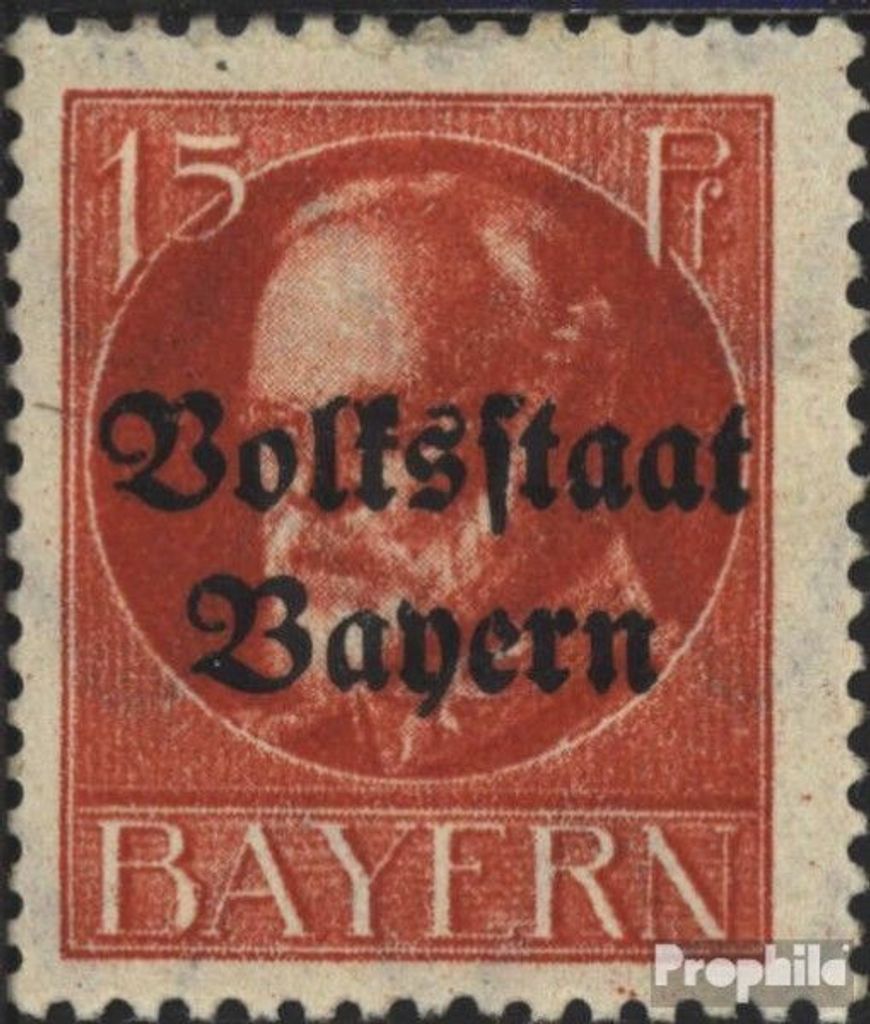 Briefmarken Bayern 1919 Mi 120II A postfrisch König Ludwig mit Aufdruck