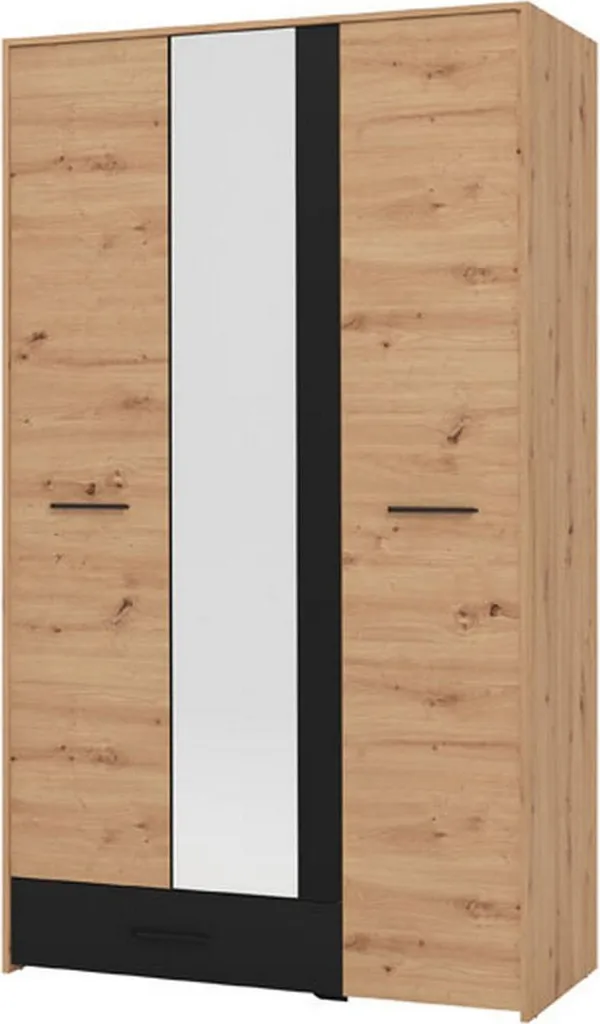 Armoire de Rangement 3 Portes Idéale pour Chambre Adulte Chêne Brun 119cm