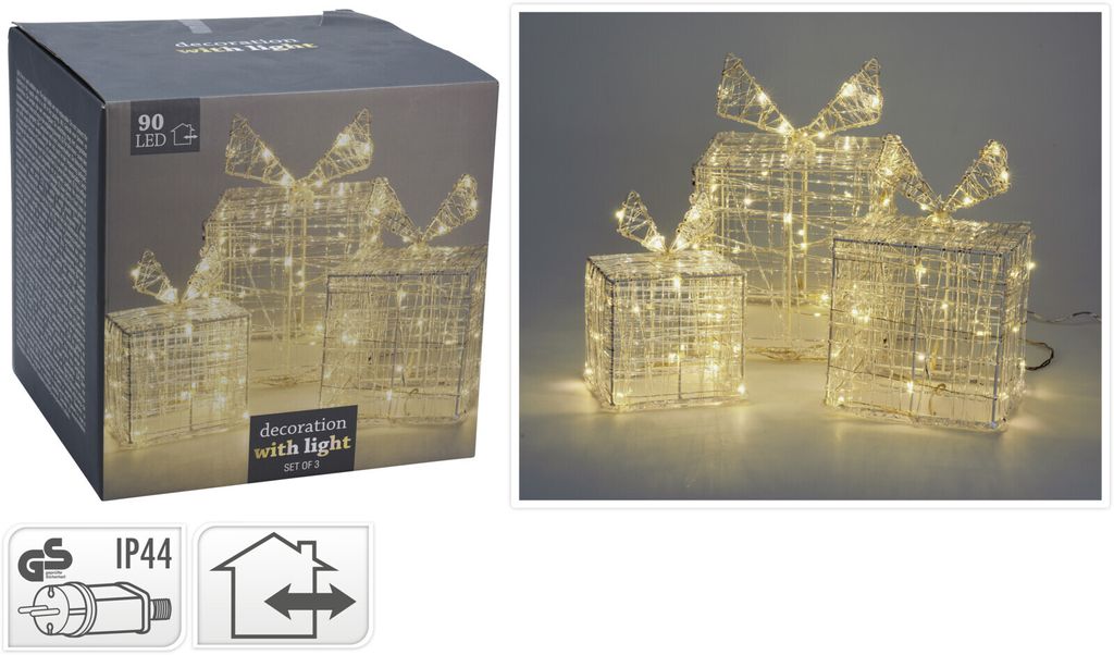 Darčeky" dekorácia 90 micro LED sada 3 Obrázok produktu 3