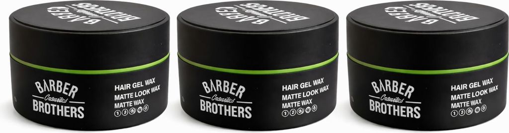Matte Look Hair Wax 150 ml – Extra starker Halt Haarwachs Matt Barber Brothers Cosmetics 3 Stück
