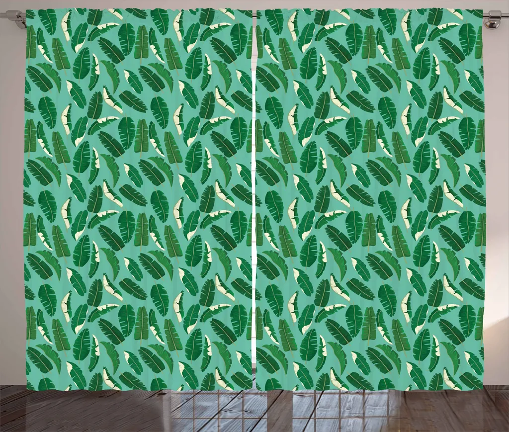 ABAKUHAUS Tenda Design Foglia di Banano Turchese 280x175 cm