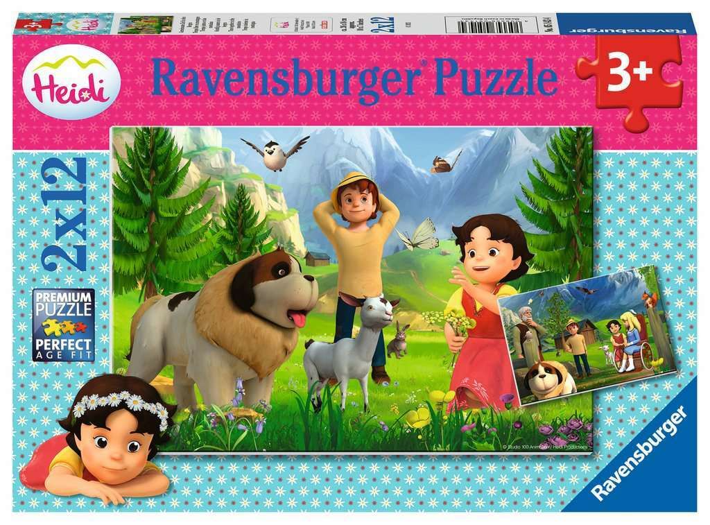 2x12 Teile Puzzle RAVENSBURGER 05095 Tierkinder aus aller Welt 