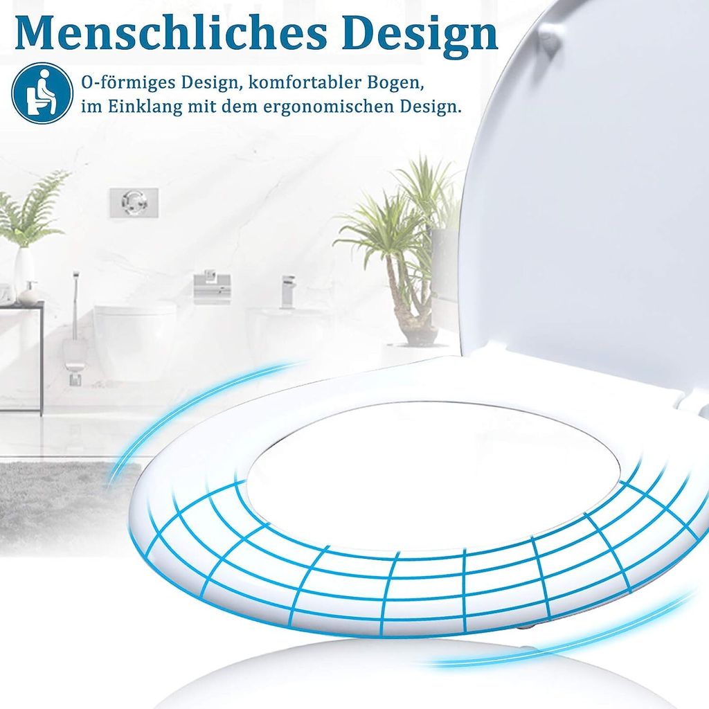WC-Sitz mit Absenkautomatik Toilettendeckel Toilettensitz Produktbild 3