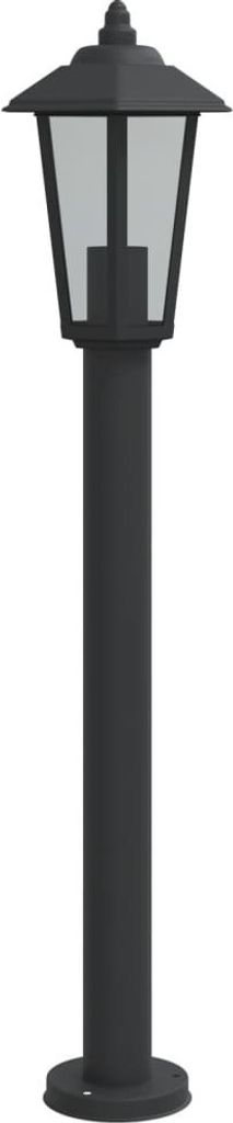 A black outdoor lamp post.