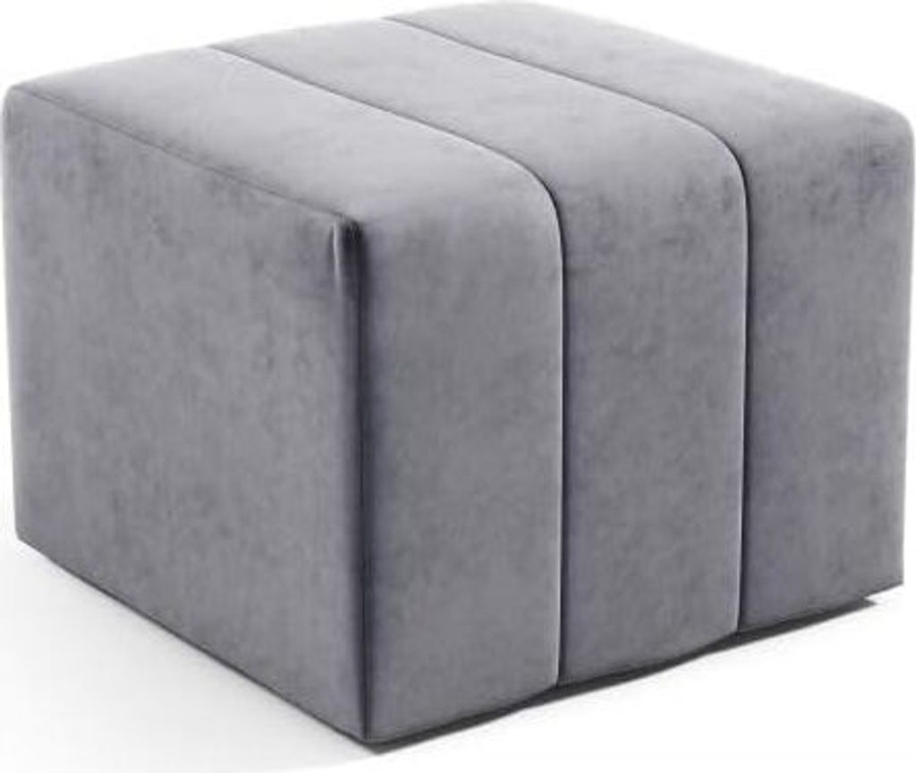 LIKMA Pouf, Hocker Dunkelgrau 46x35x46 cm, 3D-Effekt Velvet Sitzhocker, Fußhocker, Pouf Hocker, Polsterhocker, Moderne Sitzbank, Garderobenbank, O...