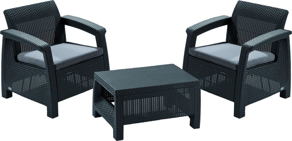 Keter Corfu Balcony Set, Corfu Set, grafit, křeslo + stůl + Obrázek produktu 