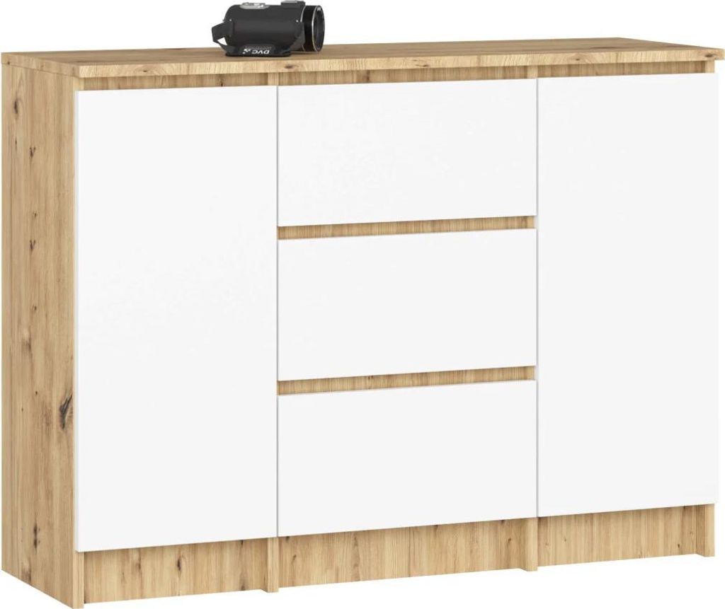 Kombinierte Kommode JUNIPER - Artisan Eiche / Weiß