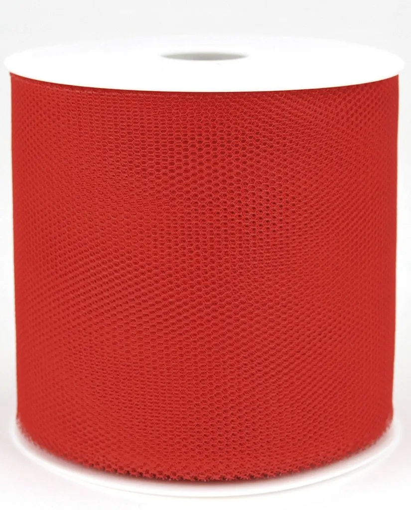 Goldina 8498 10020 Ruban de Tulle Décoratif Rouge - 100 mm x 50 m