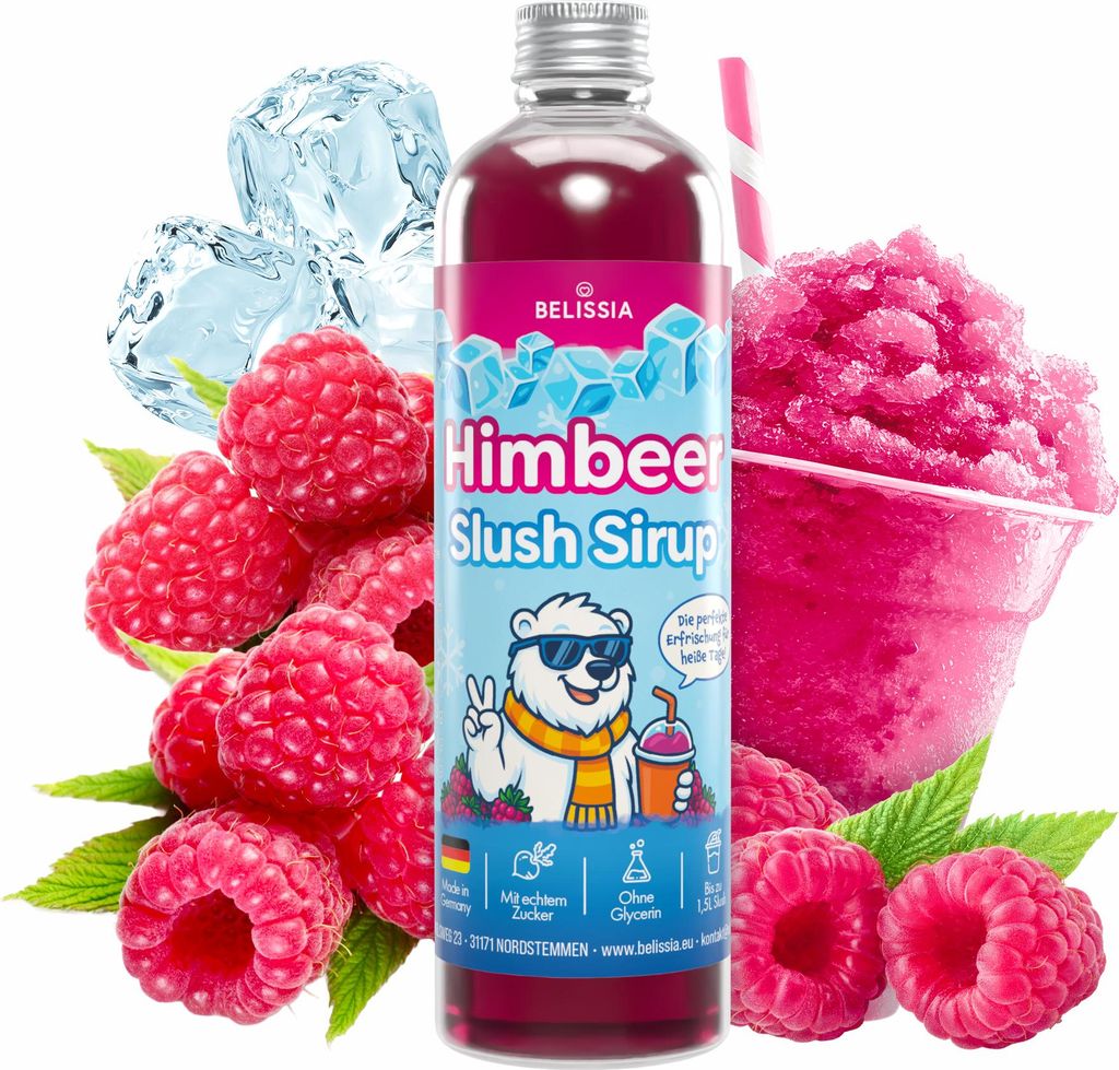 Belissia Slush Eis Sirup 250ml Konzentrat - Himbeere - sehr Produktbild 